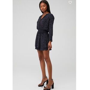 RAILS Jasmine Smocked Waist Mini Dress in Ash Cheeta, Size Small